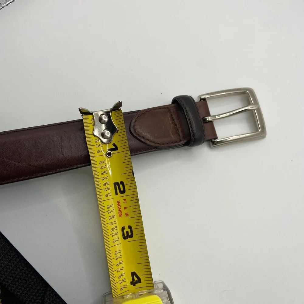 Polo Ralph Lauren Mens 40 Brown Italian Leather Metal Pin Buckle Dress Belt